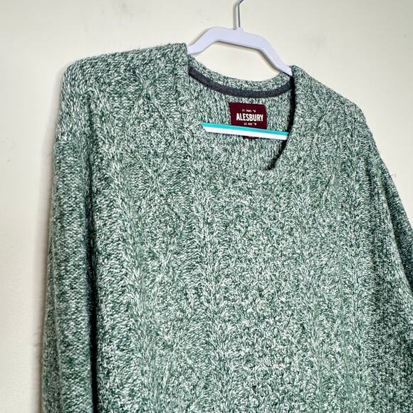 Alesbury Cable Knit Crewneck Pullover Sweater in Jungle Green NWT Size 2XL - Picture 4 of 9
